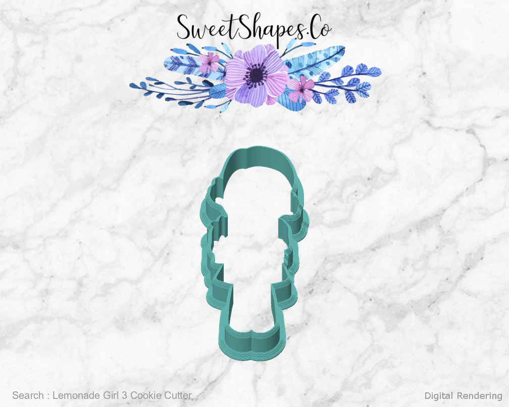 Lemonade Girl 3 Cookie Cutter — front view