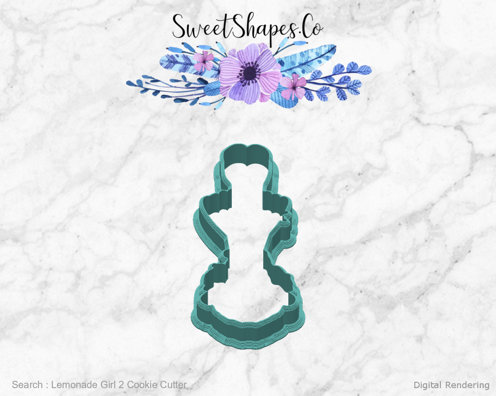 Lemonade Girl 2 Cookie Cutter — back view