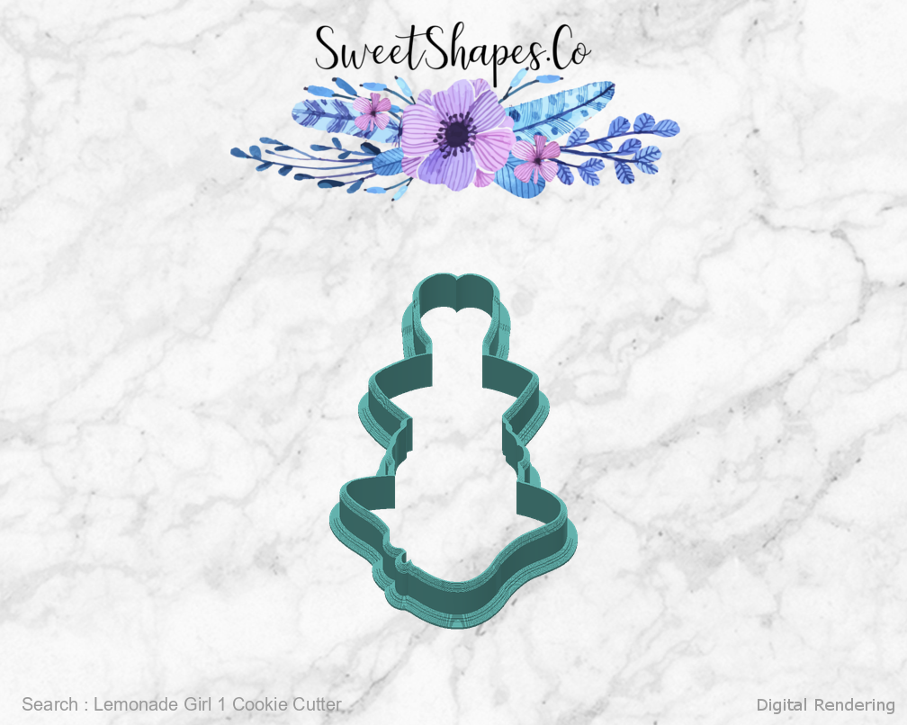 Lemonade Girl 1 Cookie Cutter — back view