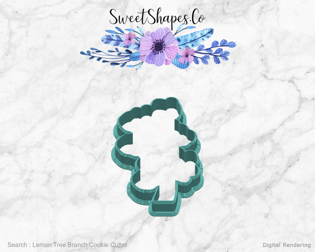 Lemon Tree Branch Cookie Cutter — right view