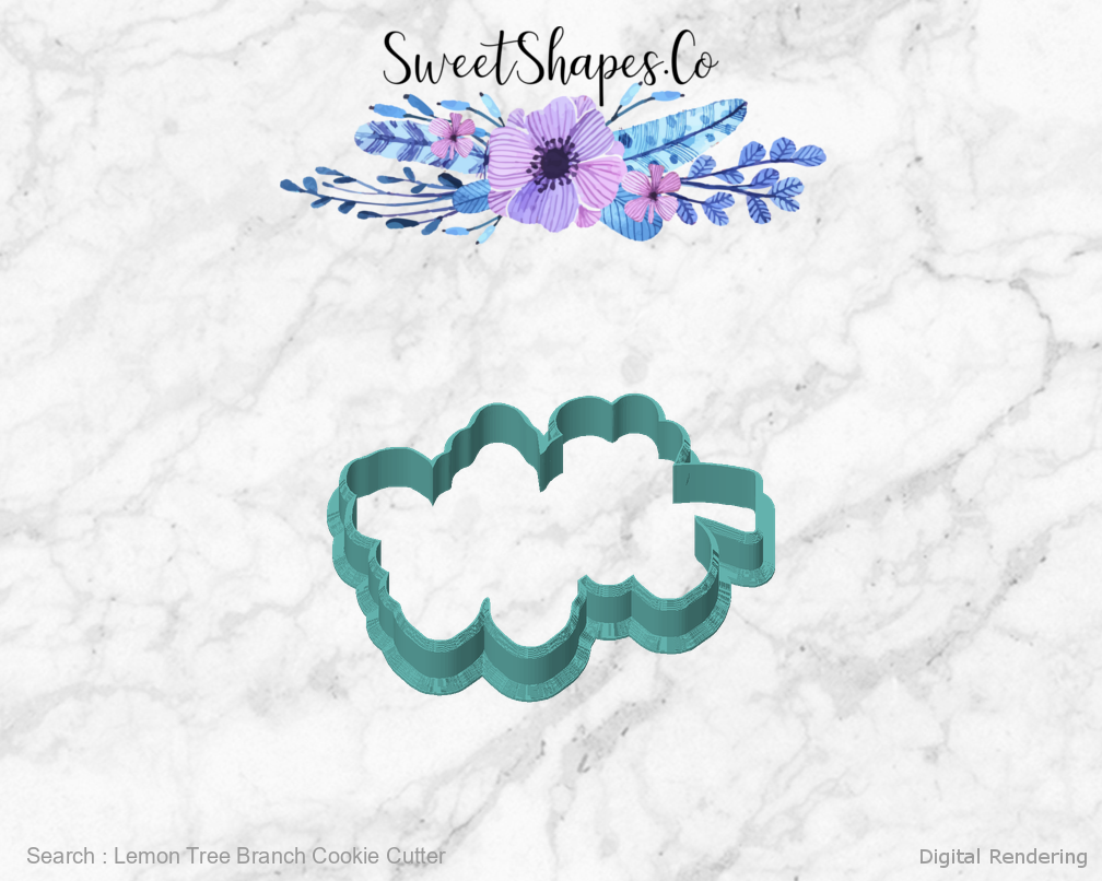 Lemon Tree Branch Cookie Cutter — front view
