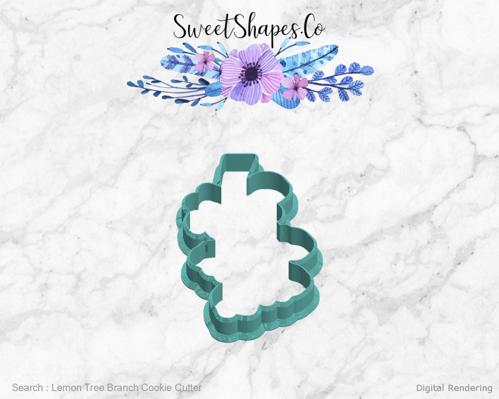 Lemon Tree Branch Cookie Cutter — left view