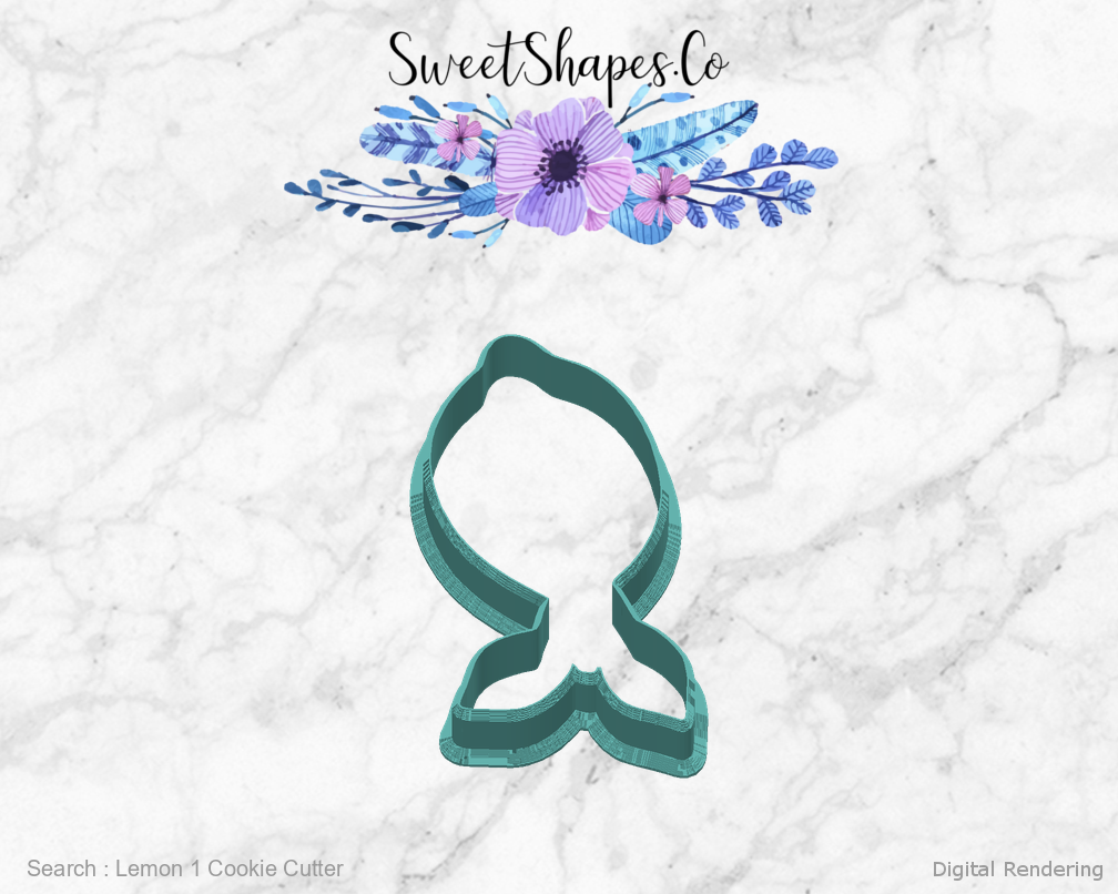 Lemon 1 Cookie Cutter — back view