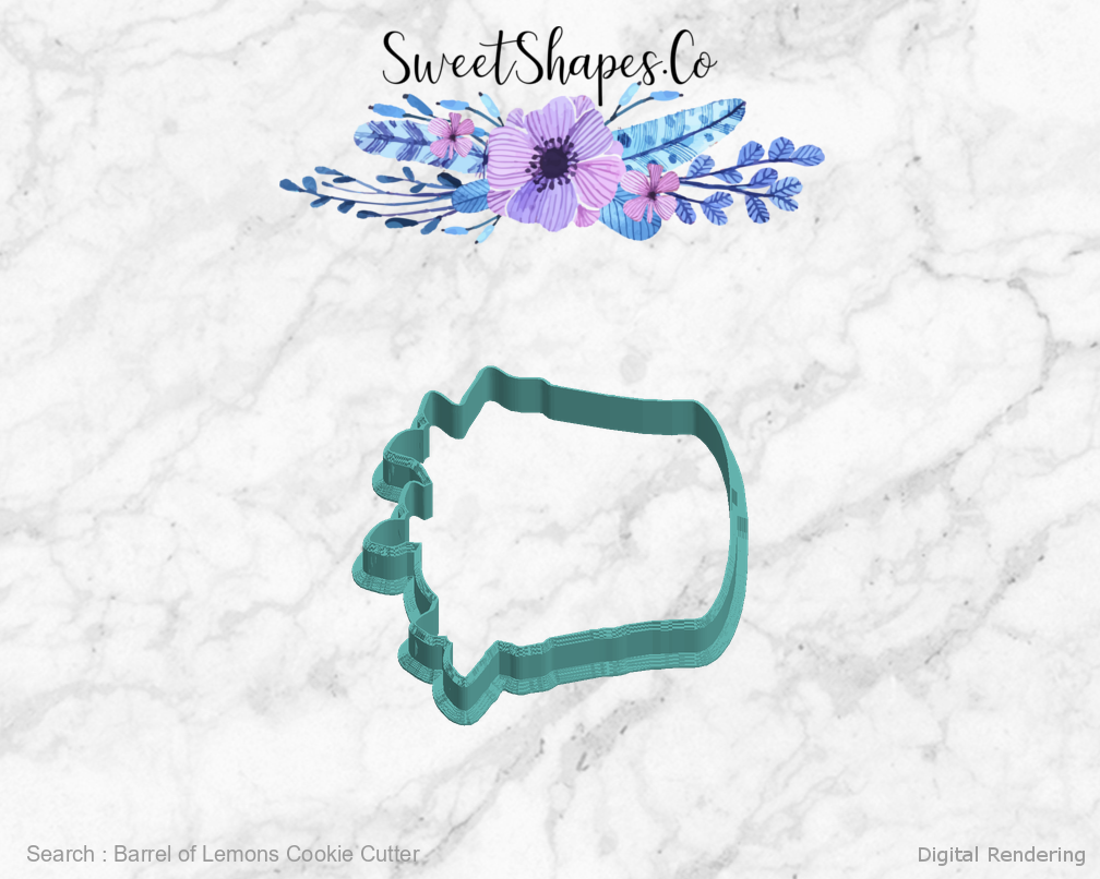 Barrel of Lemons Cookie Cutter — left view