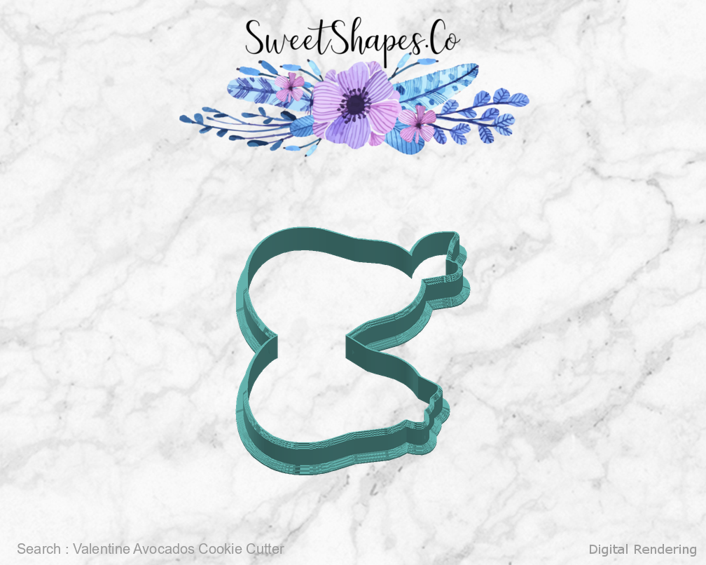 Valentine Avocados Cookie Cutter — right view