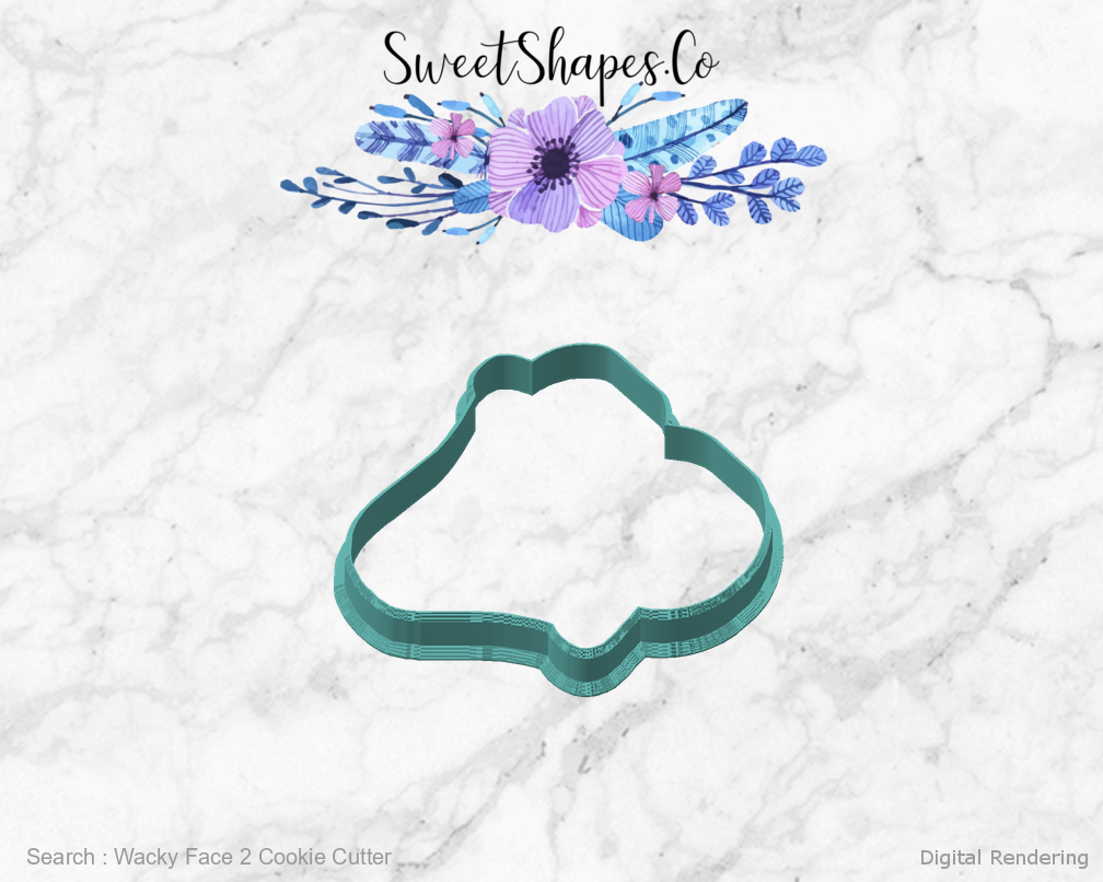 Wacky Face 2 Cookie Cutter — angled front view