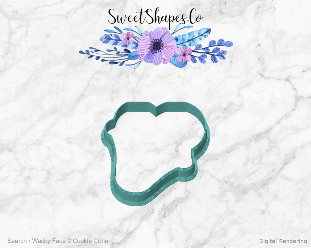 Wacky Face 2 Cookie Cutter — front view