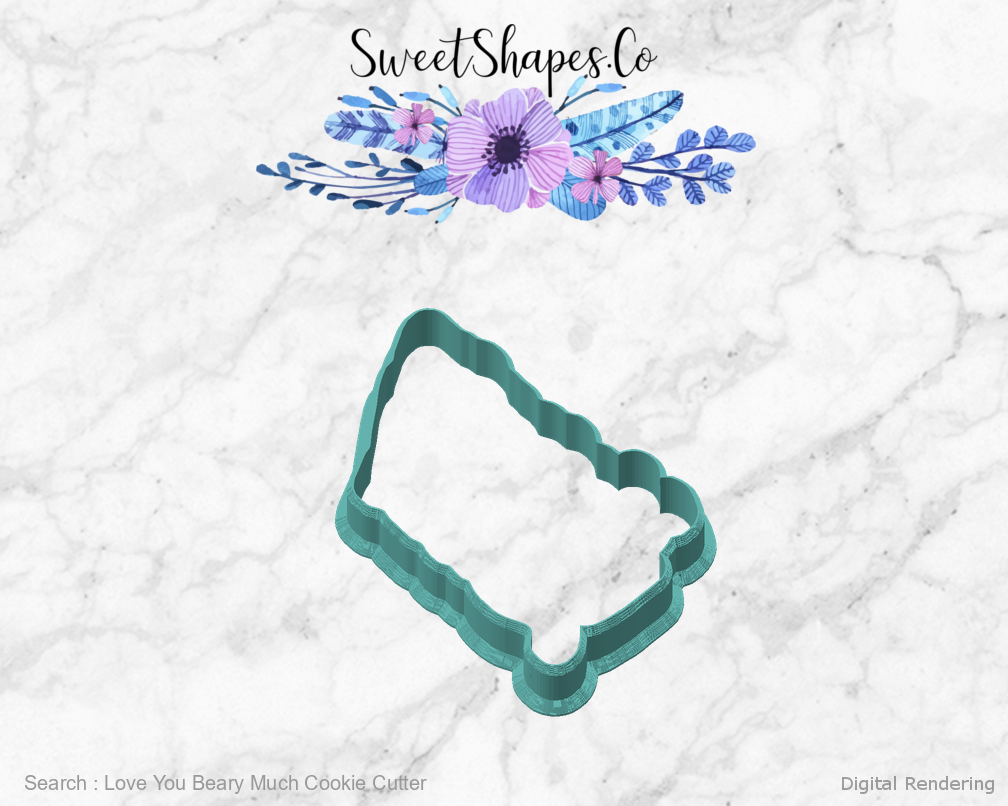 Love You Beary Much Cookie Cutter — angled front view