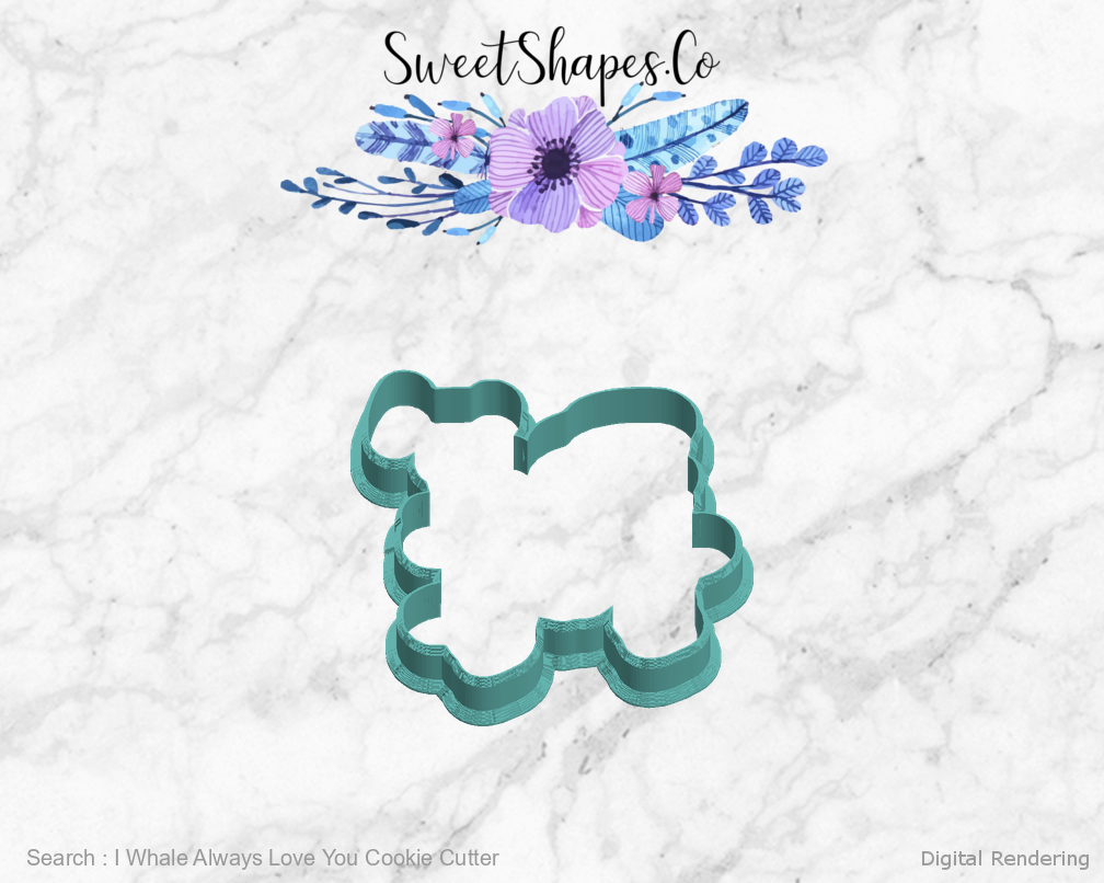 I Whale Always Love You Cookie Cutter — left view