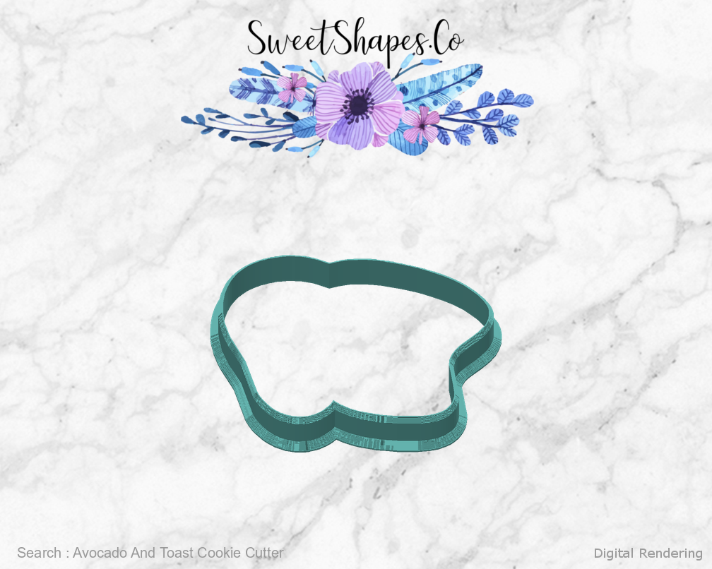 Avocado And Toast Cookie Cutter — back view