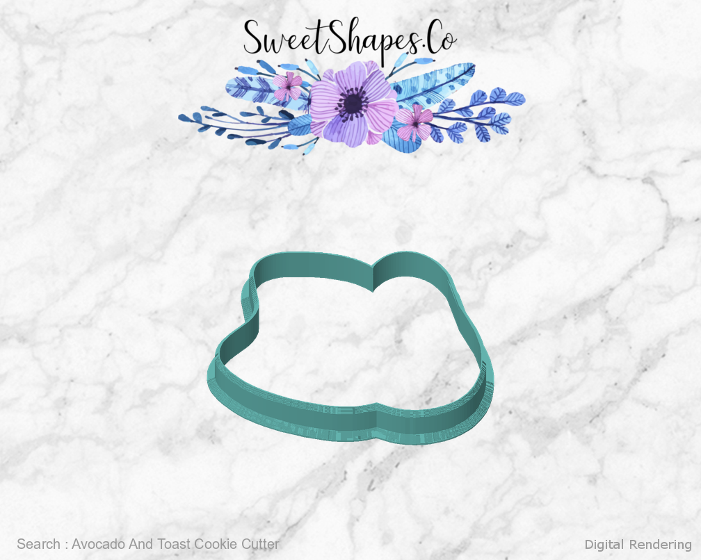 Avocado And Toast Cookie Cutter — front view