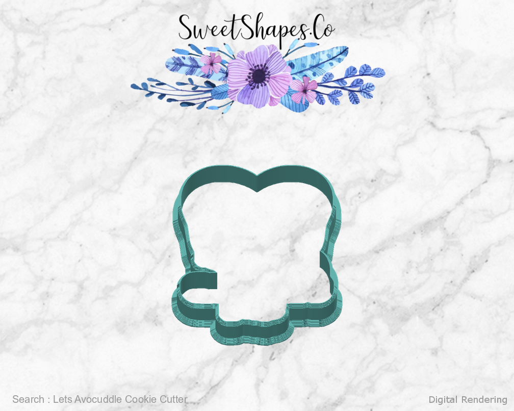 Lets Avocuddle Cookie Cutter — back view
