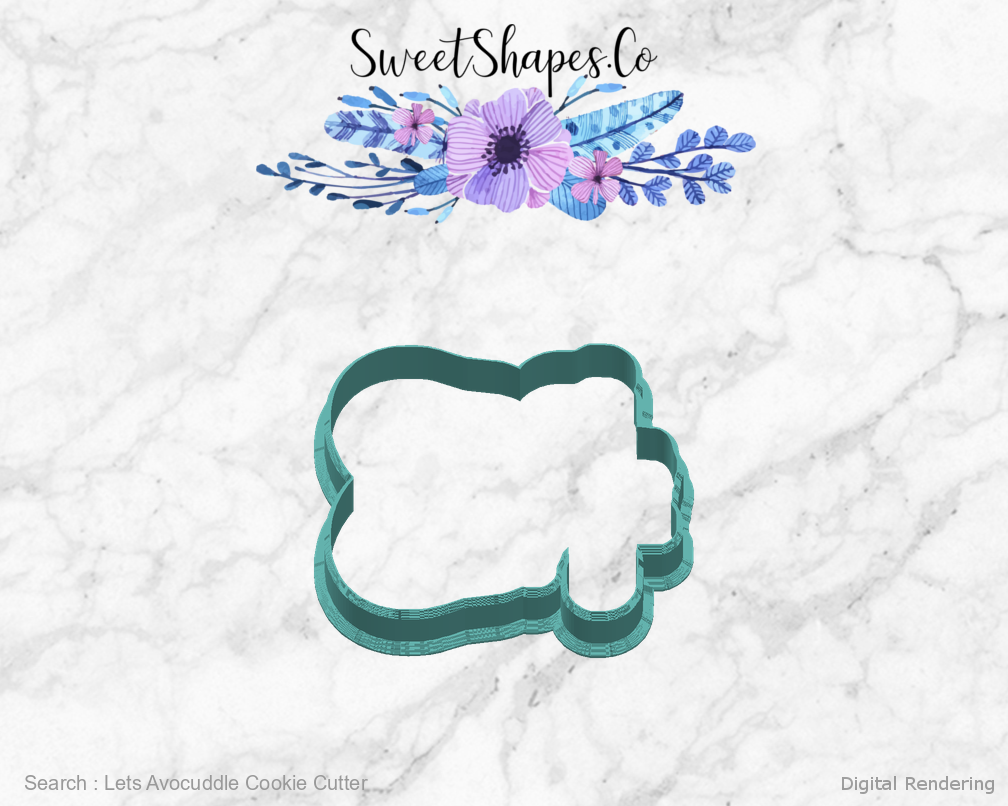 Lets Avocuddle Cookie Cutter — right view