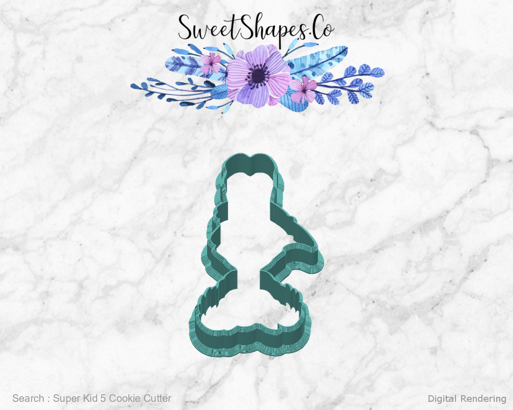 Super Kid 5 Cookie Cutter — back view