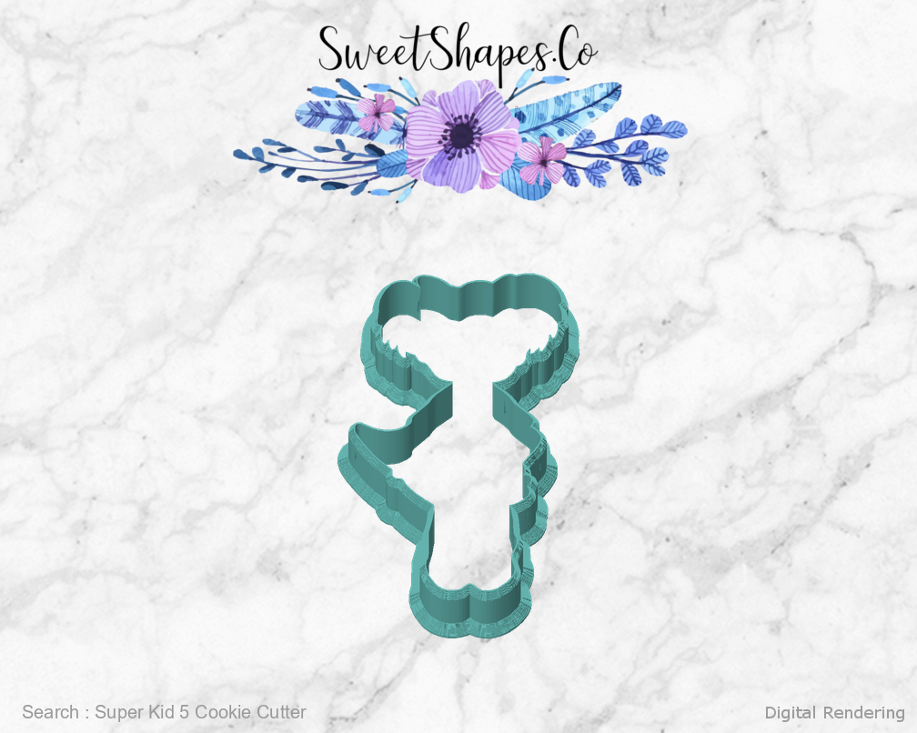 Super Kid 5 Cookie Cutter — front view