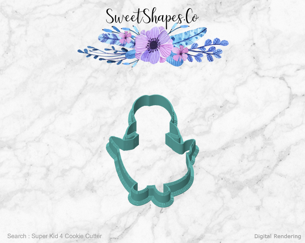 Super Kid 4 Cookie Cutter — front view