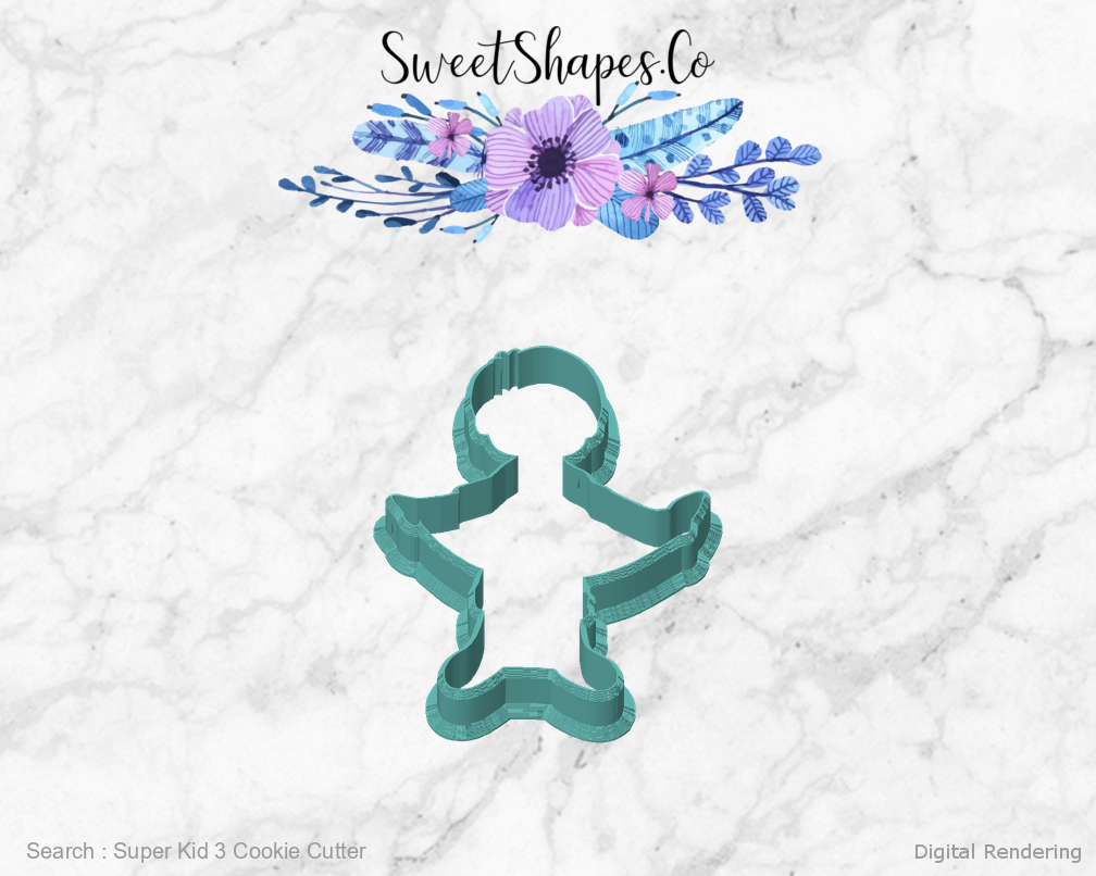 Super Kid 3 Cookie Cutter — front view