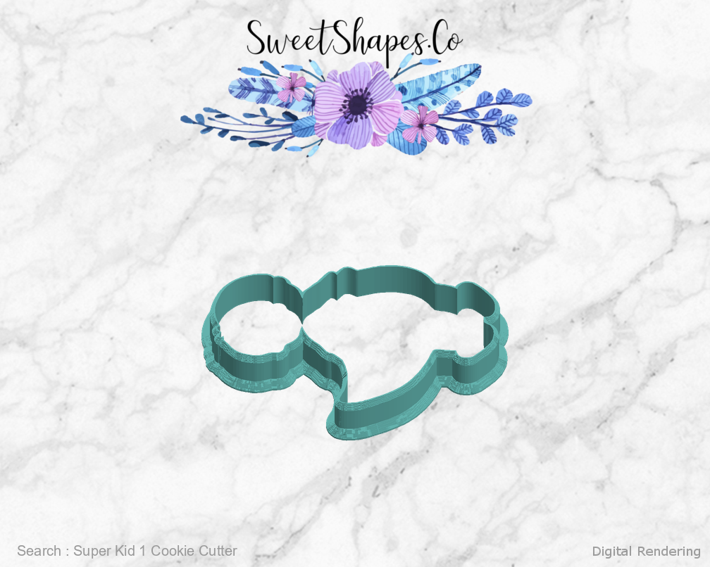 Super Kid 1 Cookie Cutter — left view