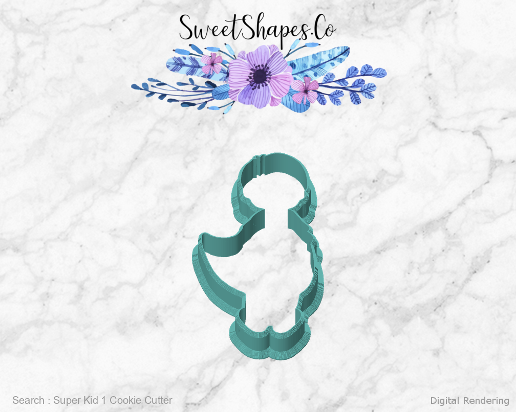 Super Kid 1 Cookie Cutter — front view