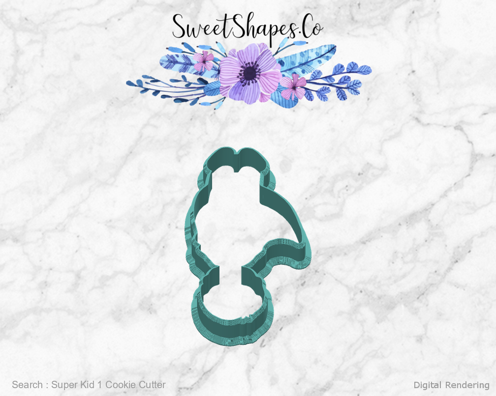 Super Kid 1 Cookie Cutter — back view