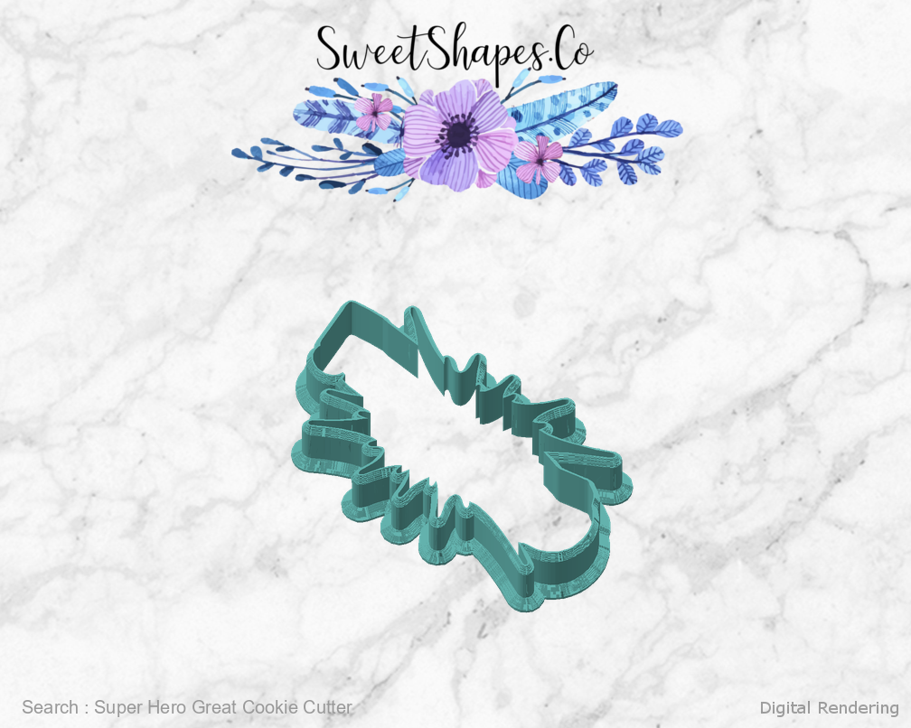 Super Hero Great Cookie Cutter — angled front view