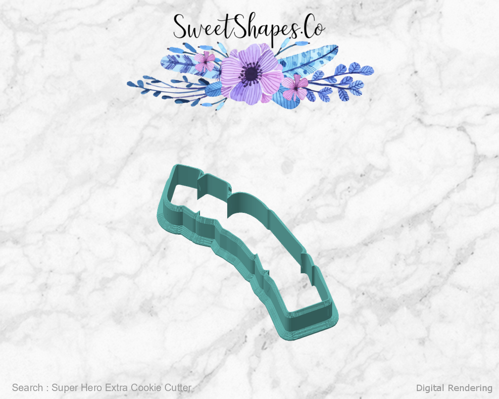 Super Hero Extra Cookie Cutter — angled front view