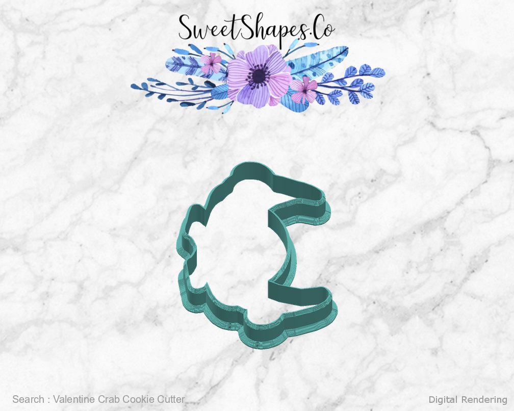Valentine Crab Cookie Cutter — right view
