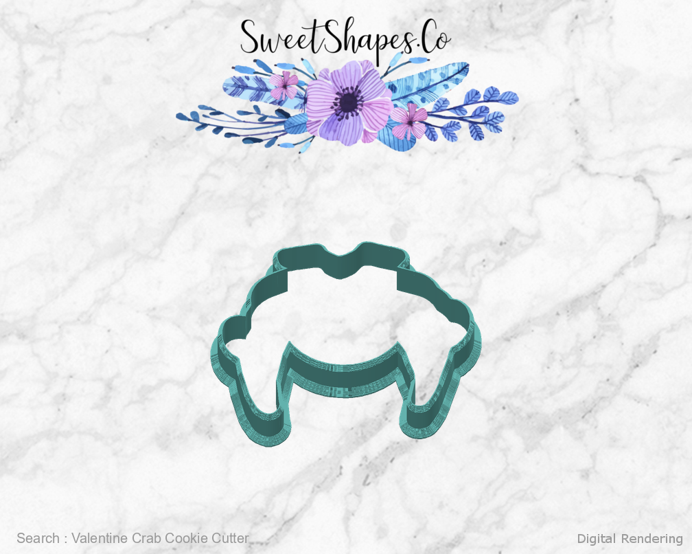 Valentine Crab Cookie Cutter — back view