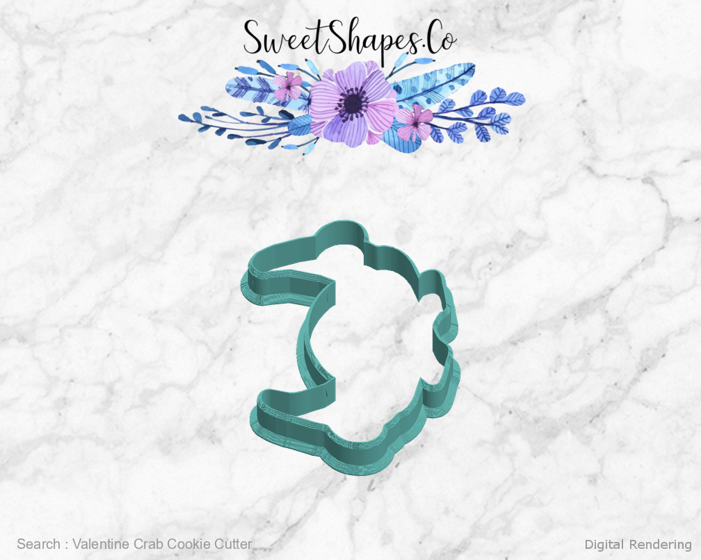 Valentine Crab Cookie Cutter — left view
