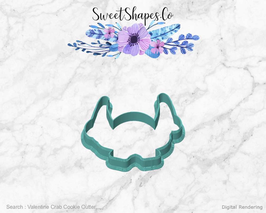 Valentine Crab Cookie Cutter — front view