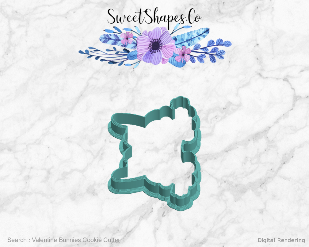 Valentine Bunnies Cookie Cutter — left view