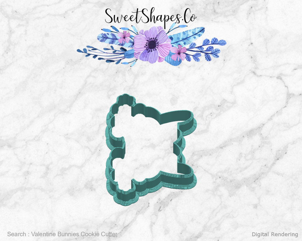 Valentine Bunnies Cookie Cutter — right view