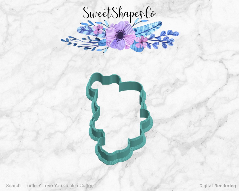 Turtle-Y Love You Cookie Cutter — left view