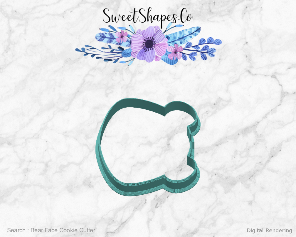 Bear Face Cookie Cutter — right view