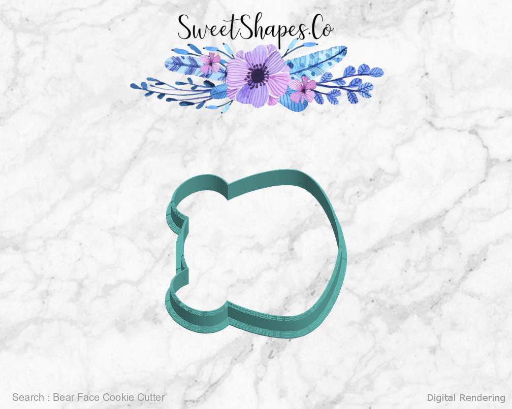 Bear Face Cookie Cutter — left view