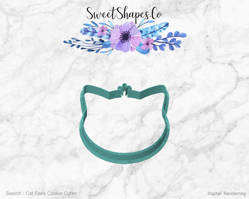 Cat Face Cookie Cutter — front view