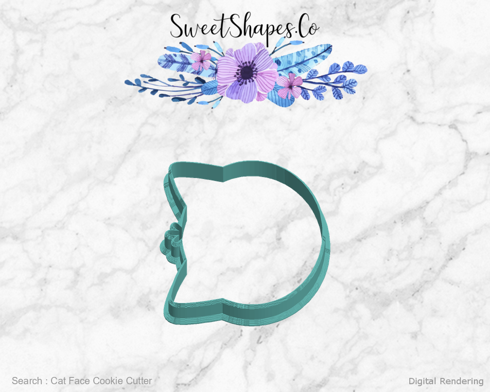 Cat Face Cookie Cutter — left view