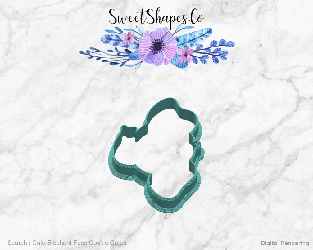 Cute Elephant Face Cookie Cutter — right view