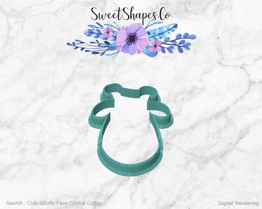 Cute Giraffe Face Cookie Cutter — front view