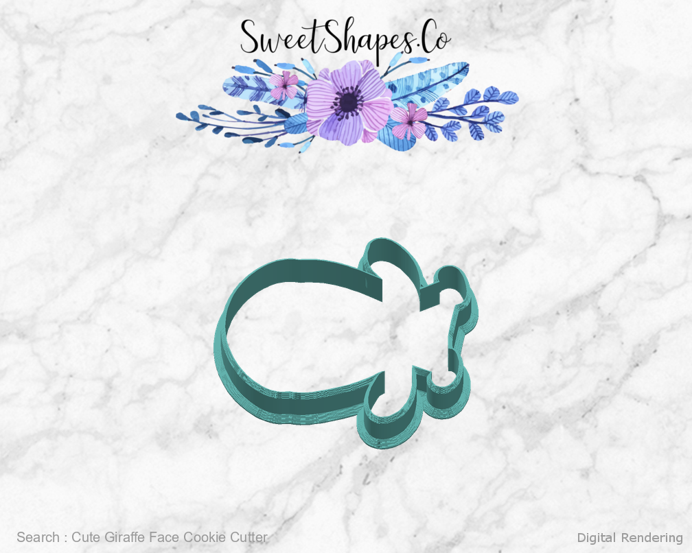 Cute Giraffe Face Cookie Cutter — right view