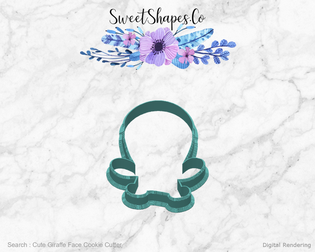 Cute Giraffe Face Cookie Cutter — back view