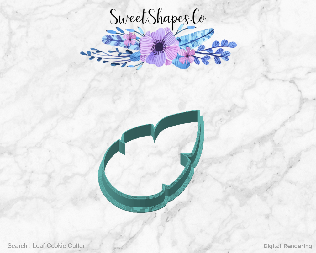 Leaf Cookie Cutter — angled front view