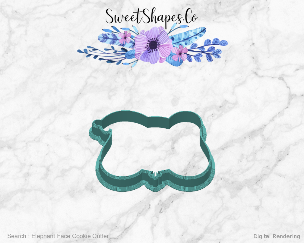 Elephant Face Cookie Cutter — back view