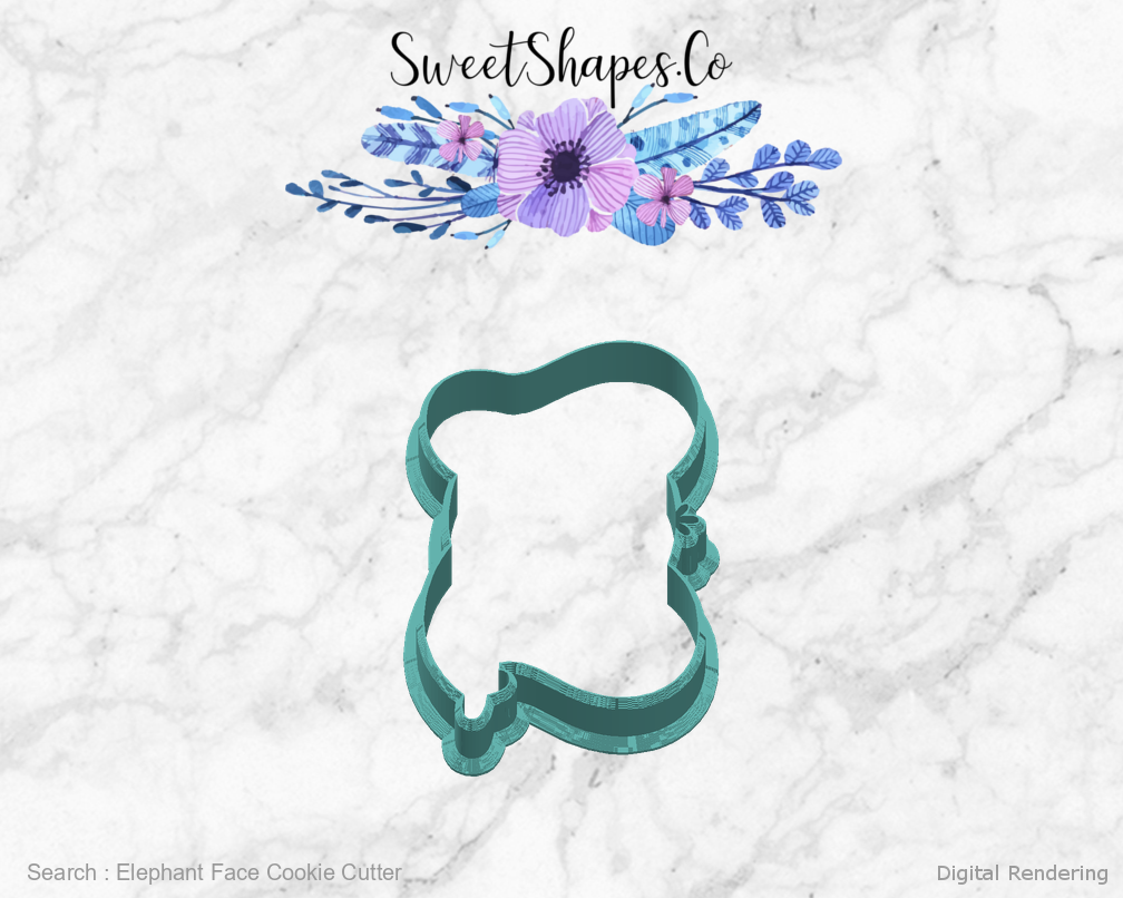 Elephant Face Cookie Cutter — right view