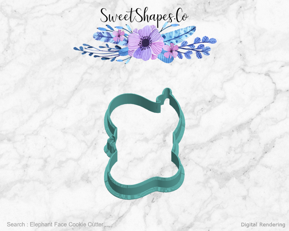 Elephant Face Cookie Cutter — left view