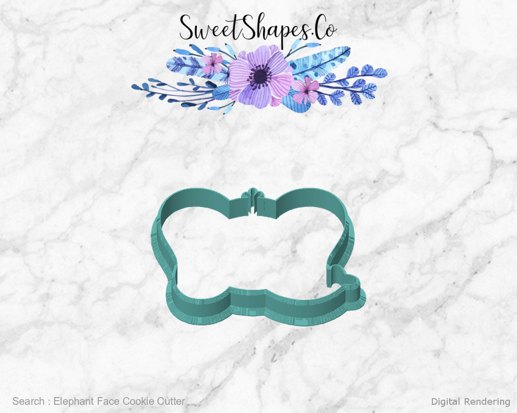 Elephant Face Cookie Cutter — front view