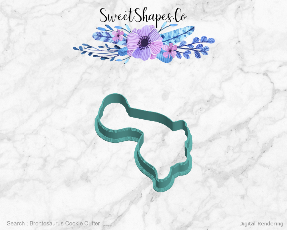 Brontosaurus Cookie Cutter — left view