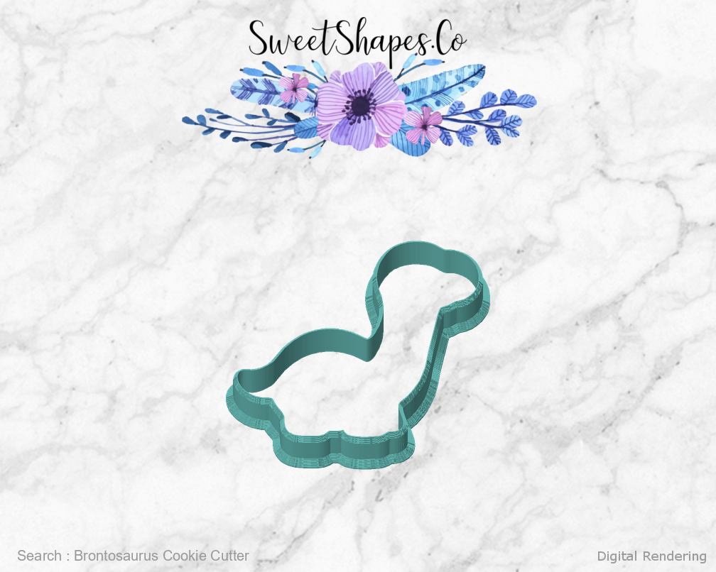 Brontosaurus Cookie Cutter — front view