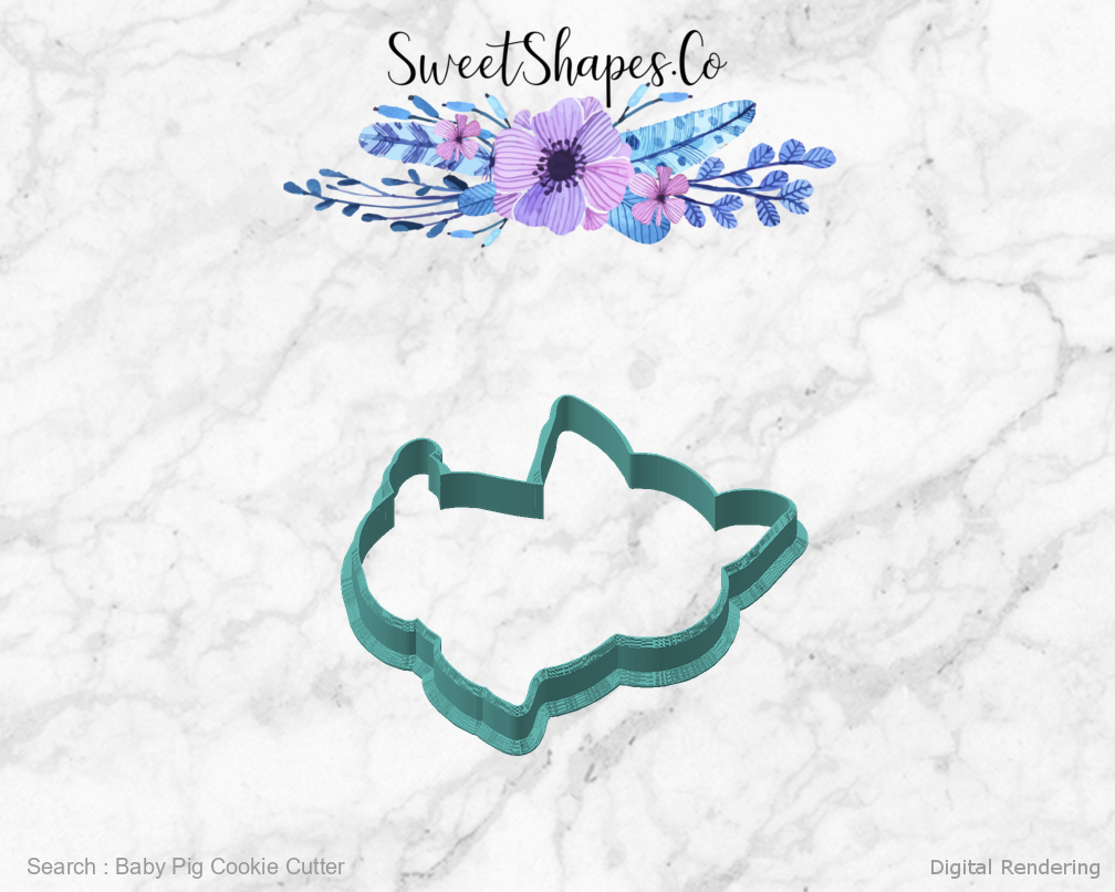 Baby Pig Cookie Cutter — angled front view