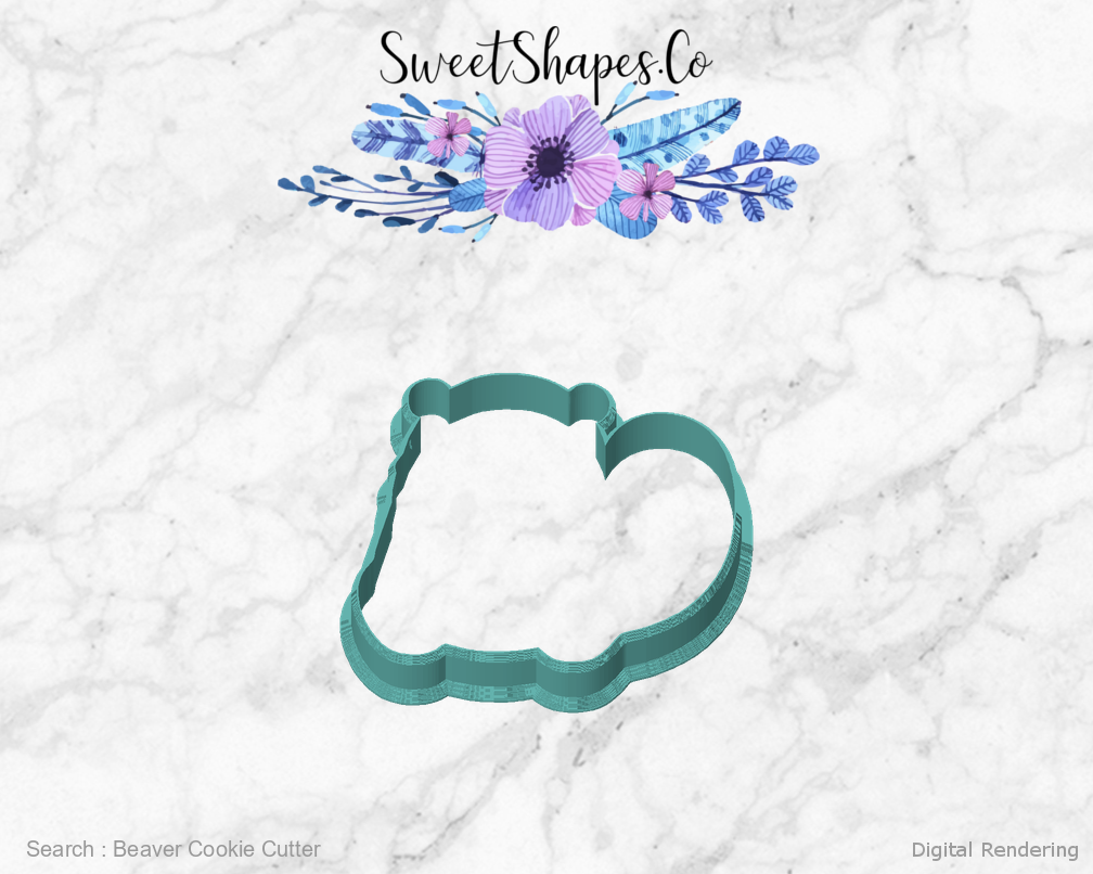 Beaver Cookie Cutter — front view